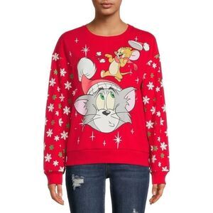 Tom & Jerry Juniors' Christmas Light-Up Sweatshirt Juniors Large, holiday